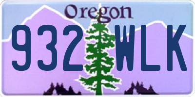 OR license plate 932WLK