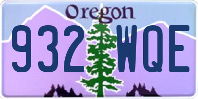 OR license plate 932WQE