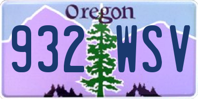OR license plate 932WSV