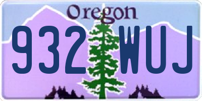 OR license plate 932WUJ