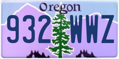 OR license plate 932WWZ