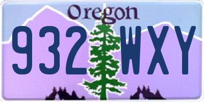 OR license plate 932WXY