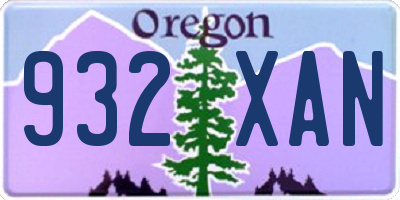 OR license plate 932XAN