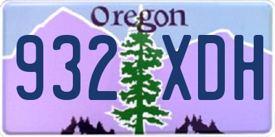 OR license plate 932XDH