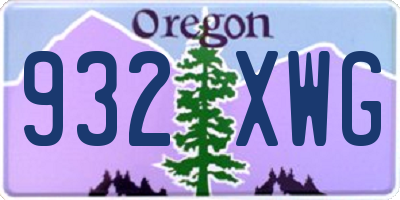 OR license plate 932XWG