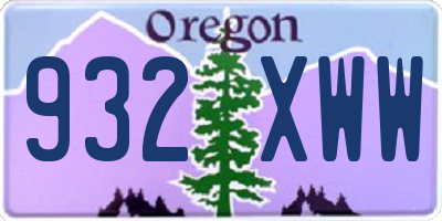 OR license plate 932XWW
