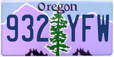 OR license plate 932YFW