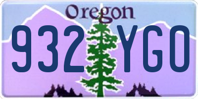 OR license plate 932YGO