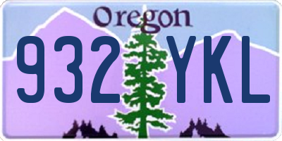 OR license plate 932YKL