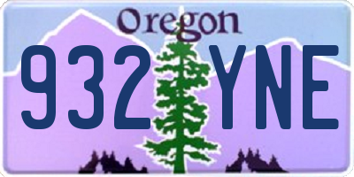 OR license plate 932YNE