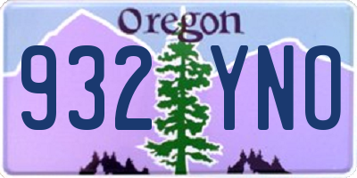 OR license plate 932YNO