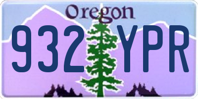OR license plate 932YPR