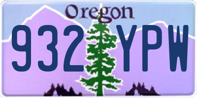 OR license plate 932YPW