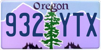 OR license plate 932YTX