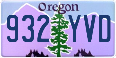 OR license plate 932YVD
