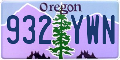 OR license plate 932YWN