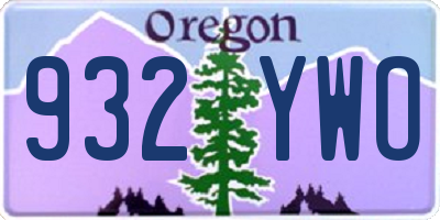 OR license plate 932YWO