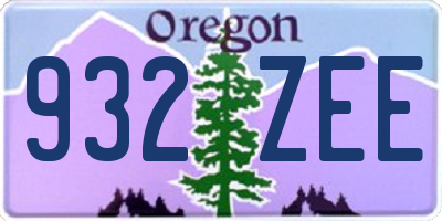 OR license plate 932ZEE