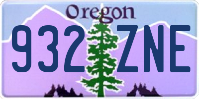 OR license plate 932ZNE