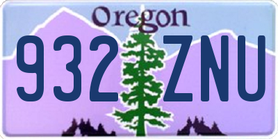 OR license plate 932ZNU