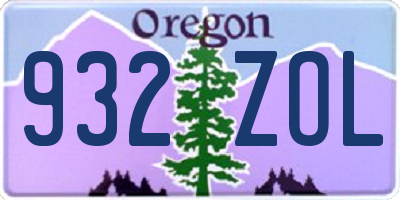 OR license plate 932ZOL