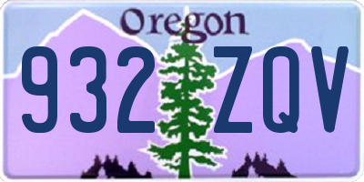 OR license plate 932ZQV