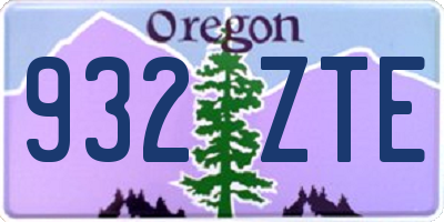 OR license plate 932ZTE