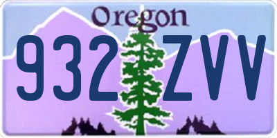 OR license plate 932ZVV