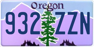 OR license plate 932ZZN