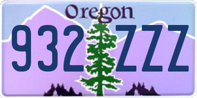 OR license plate 932ZZZ