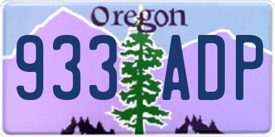 OR license plate 933ADP