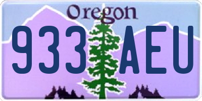 OR license plate 933AEU