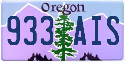 OR license plate 933AIS