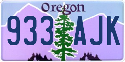 OR license plate 933AJK