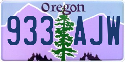 OR license plate 933AJW