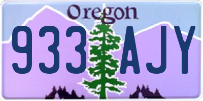 OR license plate 933AJY