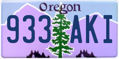 OR license plate 933AKI
