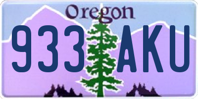 OR license plate 933AKU