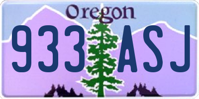 OR license plate 933ASJ