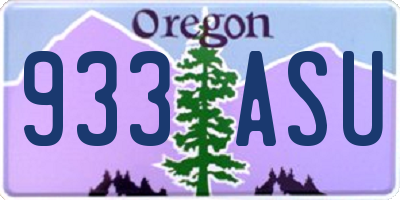 OR license plate 933ASU