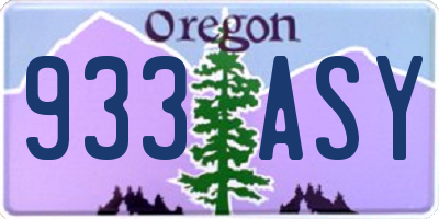 OR license plate 933ASY