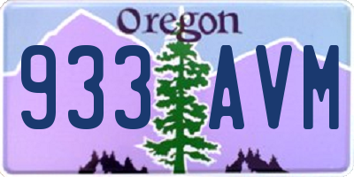 OR license plate 933AVM