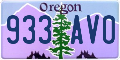 OR license plate 933AVO