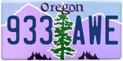OR license plate 933AWE