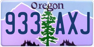 OR license plate 933AXJ