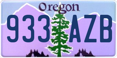 OR license plate 933AZB
