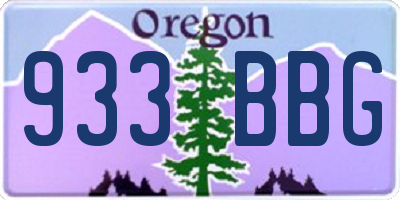 OR license plate 933BBG