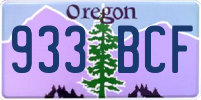 OR license plate 933BCF