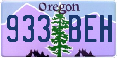OR license plate 933BEH