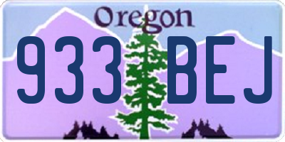 OR license plate 933BEJ